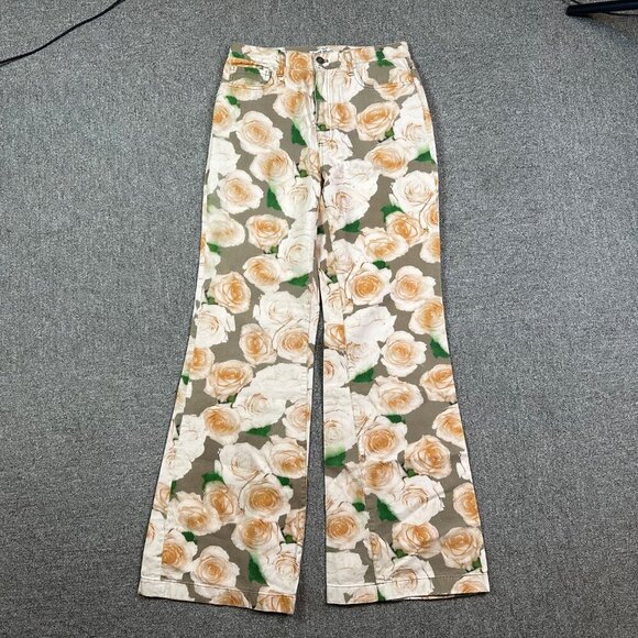 Acne Studios Bootcut Floral-Print Rose Jeans Orange Men's Size EU 44 / US 30 - Picture 4 of 10